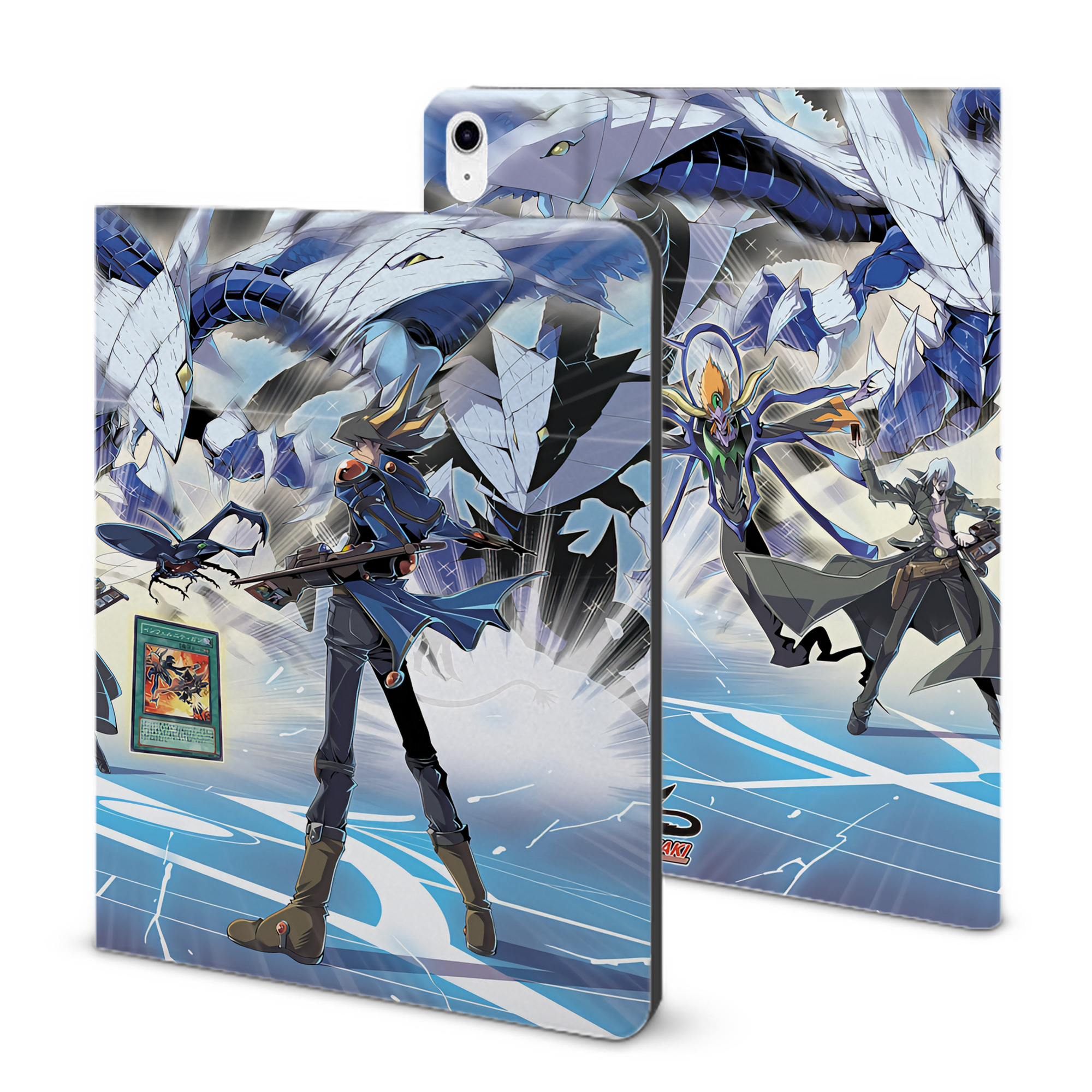 （画像用） 遊☆戯☆王 Yu-Gi-Oh! IPad ケース ブック型 PUレザー TPU 耐衝撃 軽量 薄型 ペン収納なし 全面保護 IPad 各モデル対応